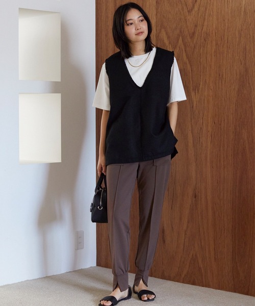 LAVEANGE(ラビアンジェ)の「ピンタックスリットジョガーパンツ(その他パンツ・レディース・ブラック/モカ・4L/3L/LL/L/M)」の19枚目の写真