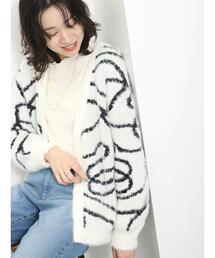 Samansa Mos2 blue | ◎アソートフェザーカーディガン(カーディガン/ボレロ)