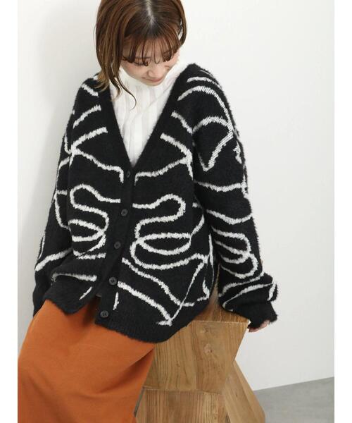 Samansa Mos2 blue(サマンサモスモスブルー)の「◎アソートフェザーカーディガン(カーディガン/ボレロ・レディース・チャコールグレー/ブラック/オフホワイト・F)」の3枚目の写真