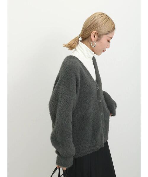 Samansa Mos2 blue(サマンサモスモスブルー)の「◎アソートフェザーカーディガン(カーディガン/ボレロ・レディース・チャコールグレー/ブラック/オフホワイト・F)」の8枚目の写真