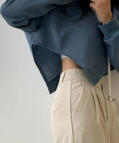 BEIDELLI（ベイデリー）の「[BELLIDE MADE] ハイウエストワンボタンピンタックワイドスラックス（スラックス・レディース・チャコールグレー/ベージュ/ブラック・SMALL/MEDIUM/LARGE）」の13枚目の写真