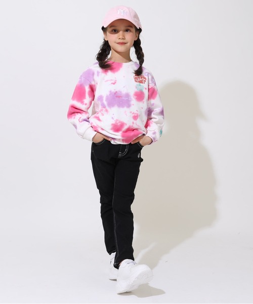 BABYDOLL(ベビードール)の「親子お揃い タイダイトレーナー 9144K(スウェット・キッズ・チェリーピンク/ターコイズブルー・80cm/90cm/110cm/100cm/120cm/130cm/140cm/150cm)」の4枚目の写真