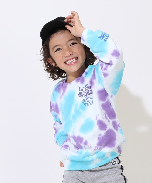 BABYDOLL(ベビードール)の「親子お揃い タイダイトレーナー 9144K(スウェット・キッズ・チェリーピンク/ターコイズブルー・80cm/90cm/110cm/100cm/120cm/130cm/140cm/150cm)」の8枚目の写真