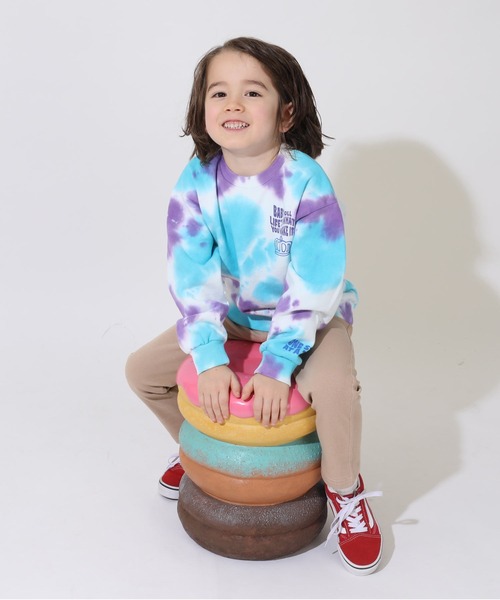 BABYDOLL(ベビードール)の「親子お揃い タイダイトレーナー 9144K(スウェット・キッズ・チェリーピンク/ターコイズブルー・80cm/90cm/110cm/100cm/120cm/130cm/140cm/150cm)」の12枚目の写真