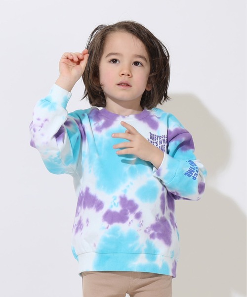 BABYDOLL(ベビードール)の「親子お揃い タイダイトレーナー 9144K(スウェット・キッズ・チェリーピンク/ターコイズブルー・80cm/90cm/110cm/100cm/120cm/130cm/140cm/150cm)」の19枚目の写真