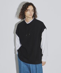 ◆モックネックフェイクレイヤードカットソー