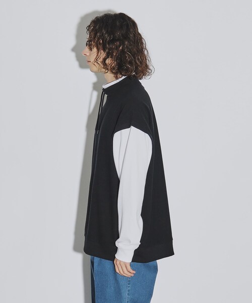 tk.TAKEO KIKUCHI(ティーケータケオキクチ)の「◆モックネックフェイクレイヤードカットソー(Tシャツ/カットソー・メンズ・ブラック/ダークグリーン/オフホワイト・02/03/04)」の5枚目の写真