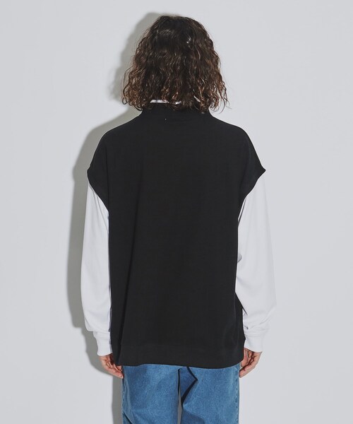 tk.TAKEO KIKUCHI(ティーケータケオキクチ)の「◆モックネックフェイクレイヤードカットソー(Tシャツ/カットソー・メンズ・ブラック/ダークグリーン/オフホワイト・02/03/04)」の6枚目の写真