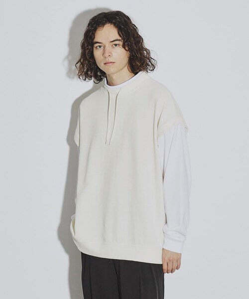 tk.TAKEO KIKUCHI(ティーケータケオキクチ)の「◆モックネックフェイクレイヤードカットソー(Tシャツ/カットソー・メンズ・ブラック/ダークグリーン/オフホワイト・02/03/04)」の11枚目の写真