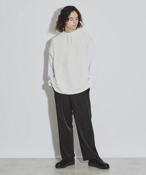 tk.TAKEO KIKUCHI(ティーケータケオキクチ)の「◆モックネックフェイクレイヤードカットソー(Tシャツ/カットソー・メンズ・ブラック/ダークグリーン/オフホワイト・02/03/04)」の12枚目の写真