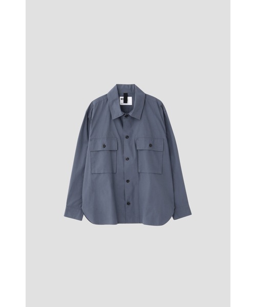 MHL.（エムエイチエル）の「ORGANIC COTTON PLAINWEAVE（シャツ/ブラウス・メンズ・ダークブルー/オフホワイト・MEDIUM/LARGE/SMALL）」の10枚目の写真