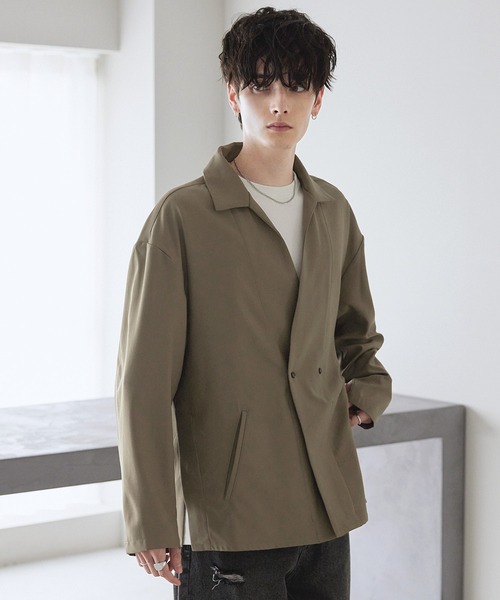 CTHY(シティ)の「ポリツイルテーラードシャツジャケット(テーラードジャケット・メンズ・カーキ/ブラック/ライトグレー・L/XL/S/M)」の16枚目の写真
