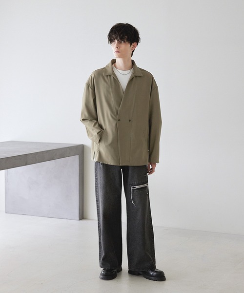 CTHY(シティ)の「ポリツイルテーラードシャツジャケット(テーラードジャケット・メンズ・カーキ/ブラック/ライトグレー・L/XL/S/M)」の22枚目の写真
