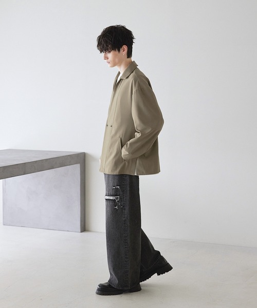 セール】ポリツイルテーラードシャツジャケット（テーラードジャケット