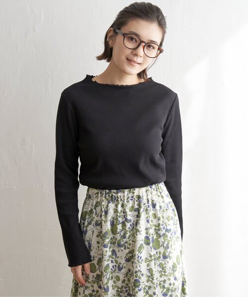 LBC(エルビーシー)の「サンカクテレコメローロンT(Tシャツ/カットソー・レディース・ブラック/その他7/ホワイト・M/L)」の1枚目の写真