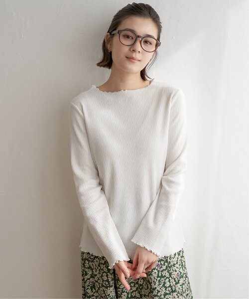 LBC(エルビーシー)の「サンカクテレコメローロンT(Tシャツ/カットソー・レディース・ブラック/その他7/ホワイト・M/L)」の2枚目の写真