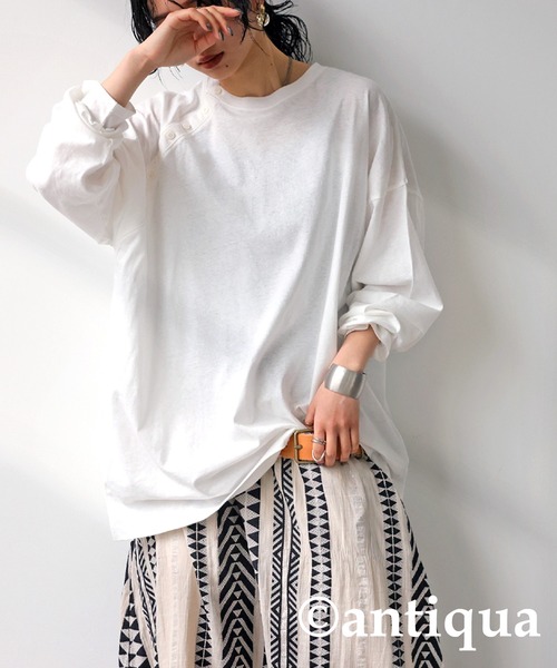 antiqua - antipua 麻混素材ロングシャツ アンティカ 楽天市場】シャツワンピ ワンピース レディース ロング 麻混