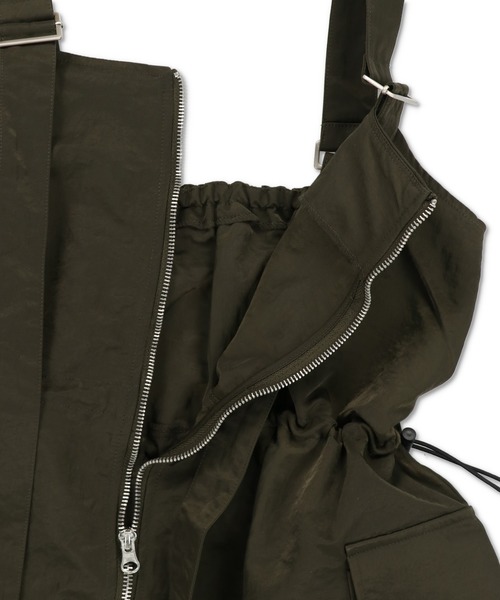 Lull（ルル）の「【Lull / ルル】待望の再入荷！★ミリタリージップベスト（キャミソール・レディース・ブラック/カーキ/オフホワイト・ONESIZE）」の11枚目の写真