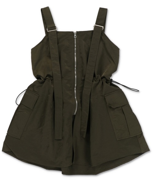 Lull（ルル）の「【Lull / ルル】待望の再入荷！★ミリタリージップベスト（キャミソール・レディース・ブラック/カーキ/オフホワイト・ONESIZE）」の7枚目の写真