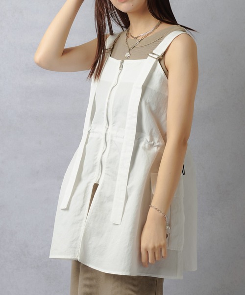 Lull（ルル）の「【Lull / ルル】待望の再入荷！★ミリタリージップベスト（キャミソール・レディース・ブラック/カーキ/オフホワイト・ONESIZE）」の15枚目の写真