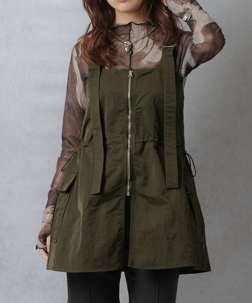 Lull（ルル）の「【Lull / ルル】待望の再入荷！★ミリタリージップベスト（キャミソール・レディース・ブラック/カーキ/オフホワイト・ONESIZE）」の20枚目の写真