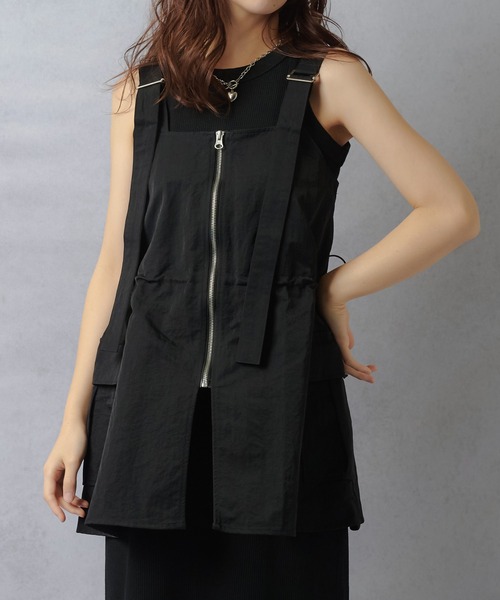 Lull（ルル）の「【Lull / ルル】待望の再入荷！★ミリタリージップベスト（キャミソール・レディース・ブラック/カーキ/オフホワイト・ONESIZE）」の18枚目の写真