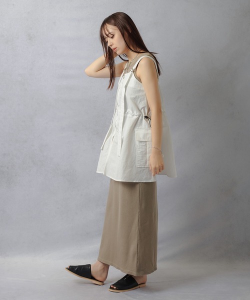 Lull（ルル）の「【Lull / ルル】待望の再入荷！★ミリタリージップベスト（キャミソール・レディース・ブラック/カーキ/オフホワイト・ONESIZE）」の13枚目の写真