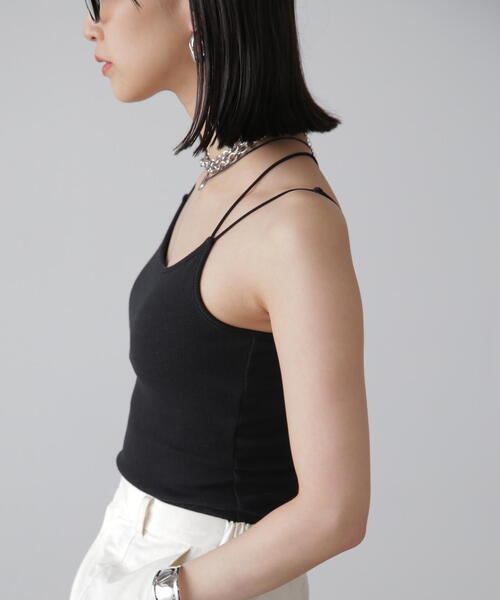 FREE'S MART（フリーズマート）の「◇カップ付きキャミソール(カップ取り外し可)（キャミソール・レディース・ライトグリーン/ホワイト/ブラック・FREE）」の6枚目の写真