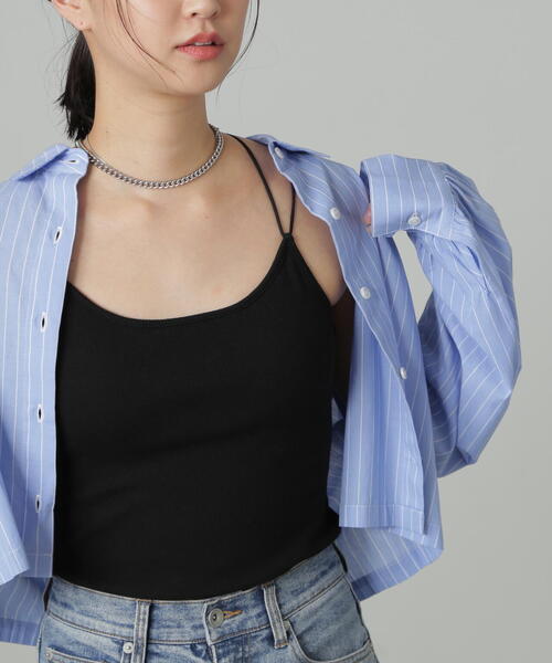 FREE'S MART（フリーズマート）の「◇カップ付きキャミソール(カップ取り外し可)（キャミソール・レディース・ライトグリーン/ホワイト/ブラック・FREE）」の12枚目の写真