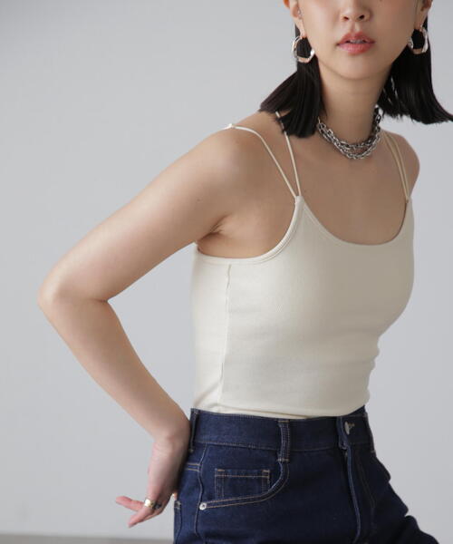 FREE'S MART（フリーズマート）の「◇カップ付きキャミソール(カップ取り外し可)（キャミソール・レディース・ライトグリーン/ホワイト/ブラック・FREE）」の20枚目の写真