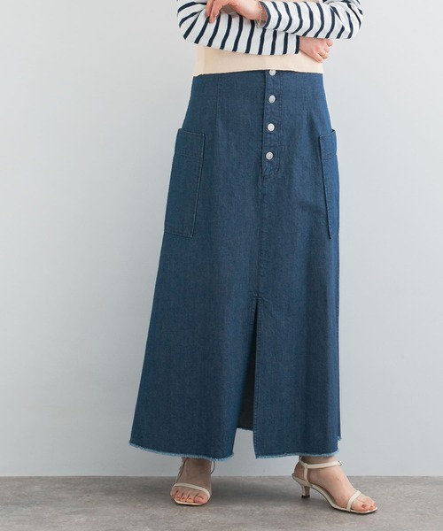 URBAN RESEARCH ROSSO WOMEN（アーバンリサーチ　ロッソ）の「ボタンデニムスカート（スカート・レディース・ホワイト/インディゴブルー・36/38）」の12枚目の写真