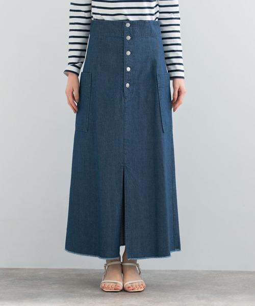 URBAN RESEARCH ROSSO WOMEN（アーバンリサーチ　ロッソ）の「ボタンデニムスカート（スカート・レディース・ホワイト/インディゴブルー・36/38）」の19枚目の写真