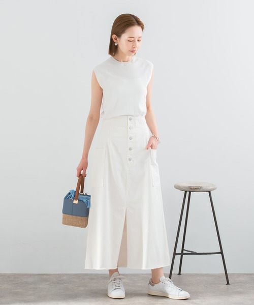 URBAN RESEARCH ROSSO WOMEN（アーバンリサーチ　ロッソ）の「ボタンデニムスカート（スカート・レディース・ホワイト/インディゴブルー・36/38）」の6枚目の写真