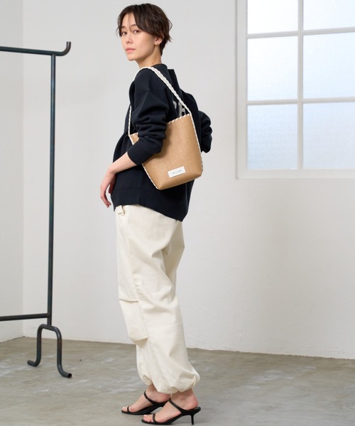 BARNYARDSTORM（バンヤードストーム）の「BARNYARDSTORM / 【ADD CULUMN】ワンハンドルバッグ（ショルダーバッグ・レディース・ネイビー/ホワイト・FREE）」の8枚目の写真