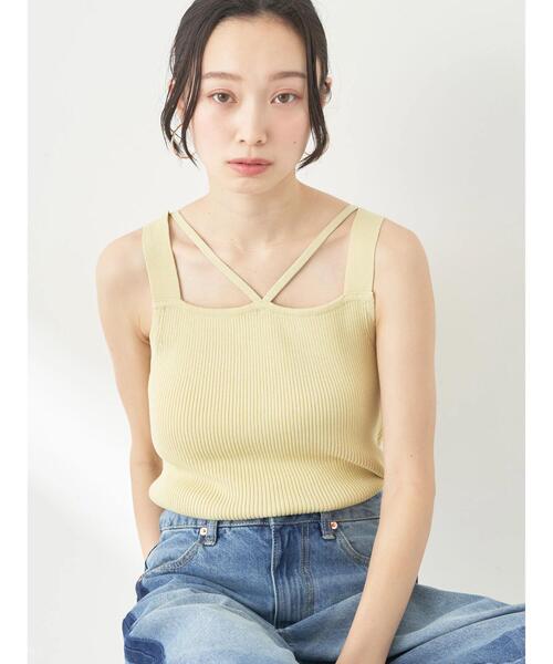 Drop dead ドロップデッド　ニットレイヤードタンクトップ　y2k Drop dead ドロップデッド ニットレイヤードタンクトップ y2k