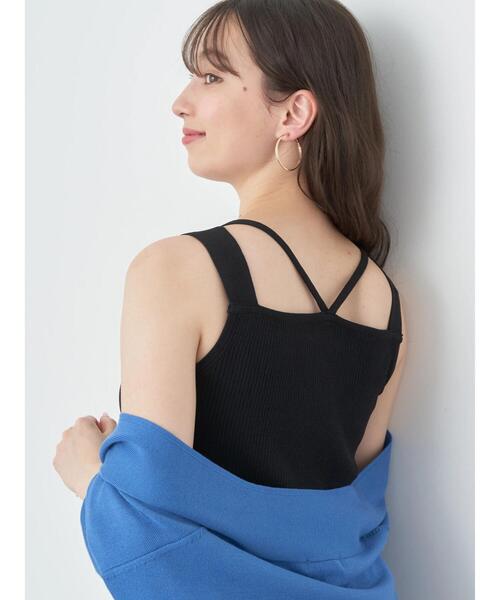 earth music&ecology（アースミュージックアンドエコロジー）の「レイヤードニットタンクトップ（インナーウェア/肌着・レディース・イエロー/ブラック/オフホワイト/ブルー・S/M）」の6枚目の写真