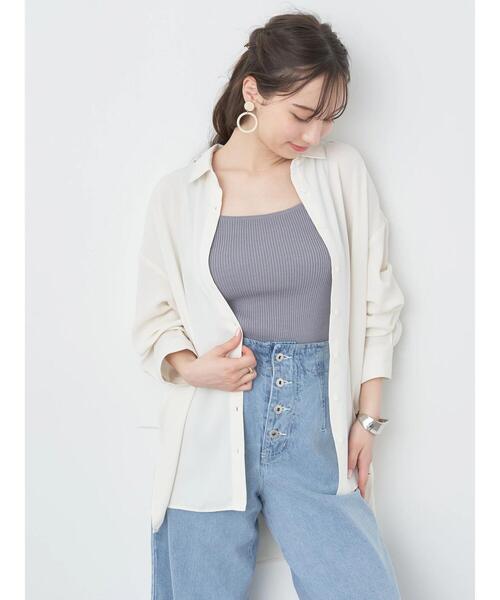 earth music&ecology（アースミュージックアンドエコロジー）の「レイヤードニットタンクトップ（インナーウェア/肌着・レディース・イエロー/ブラック/オフホワイト/ブルー・S/M）」の8枚目の写真