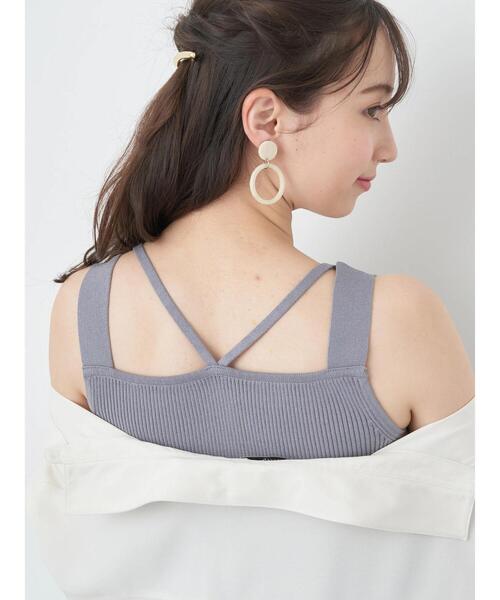 earth music&ecology（アースミュージックアンドエコロジー）の「レイヤードニットタンクトップ（インナーウェア/肌着・レディース・イエロー/ブラック/オフホワイト/ブルー・S/M）」の10枚目の写真