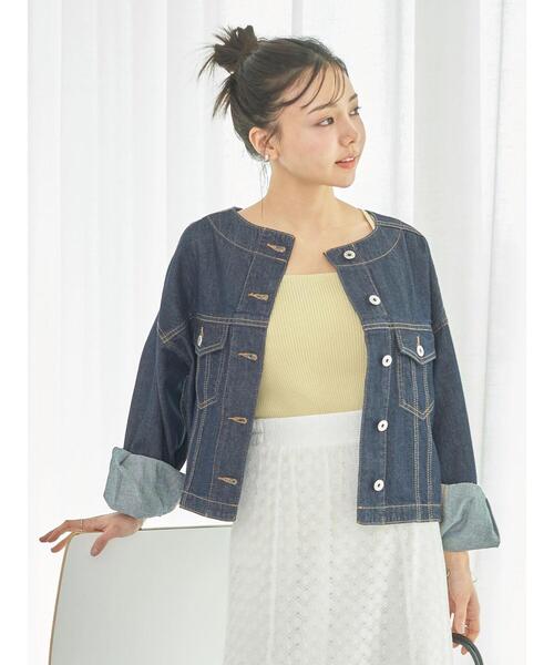 earth music&ecology（アースミュージックアンドエコロジー）の「レイヤードニットタンクトップ（インナーウェア/肌着・レディース・イエロー/ブラック/オフホワイト/ブルー・S/M）」の11枚目の写真