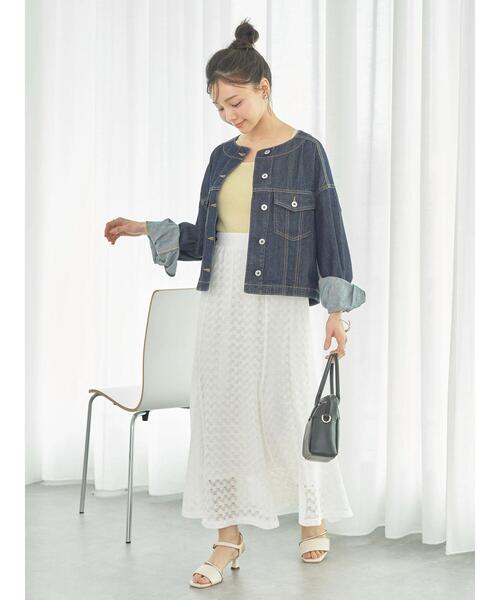 earth music&ecology（アースミュージックアンドエコロジー）の「レイヤードニットタンクトップ（インナーウェア/肌着・レディース・イエロー/ブラック/オフホワイト/ブルー・S/M）」の12枚目の写真