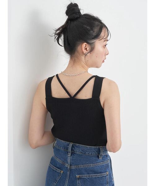 earth music&ecology（アースミュージックアンドエコロジー）の「レイヤードニットタンクトップ（インナーウェア/肌着・レディース・イエロー/ブラック/オフホワイト/ブルー・S/M）」の20枚目の写真