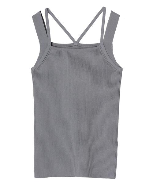 earth music&ecology（アースミュージックアンドエコロジー）の「レイヤードニットタンクトップ（インナーウェア/肌着・レディース・イエロー/ブラック/オフホワイト/ブルー・S/M）」の22枚目の写真