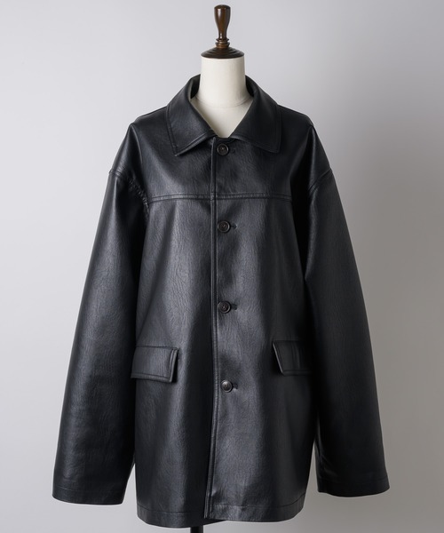 GIUNON（ジウノン）の「leather jacket / レザージャケット（その他アウター・レディース・ブラック・FREE）」の2枚目の写真