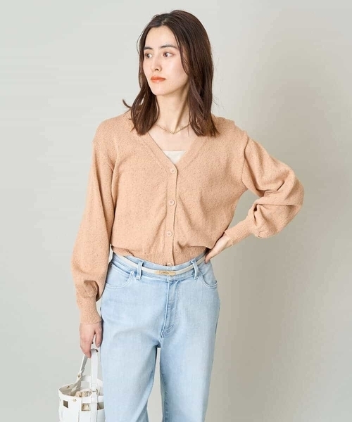 a.v.v（アーヴェヴェ）の「ショートニットカーディガン（カーディガン/ボレロ・レディース・アイボリー/オレンジ・40/36/38）」の3枚目の写真