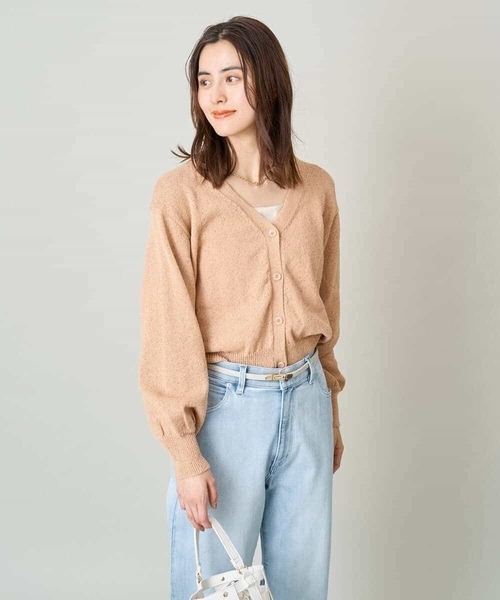 a.v.v（アーヴェヴェ）の「ショートニットカーディガン（カーディガン/ボレロ・レディース・アイボリー/オレンジ・40/36/38）」の5枚目の写真