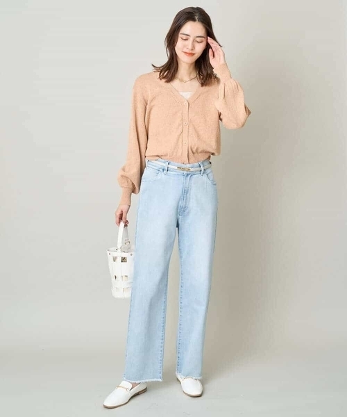 a.v.v（アーヴェヴェ）の「ショートニットカーディガン（カーディガン/ボレロ・レディース・アイボリー/オレンジ・40/36/38）」の7枚目の写真