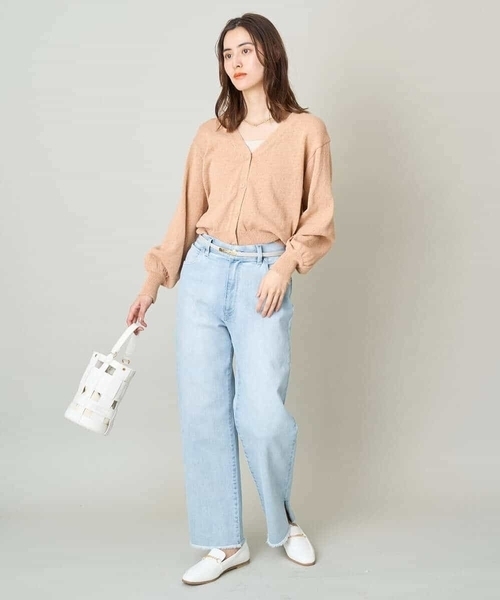 a.v.v（アーヴェヴェ）の「ショートニットカーディガン（カーディガン/ボレロ・レディース・アイボリー/オレンジ・40/36/38）」の8枚目の写真