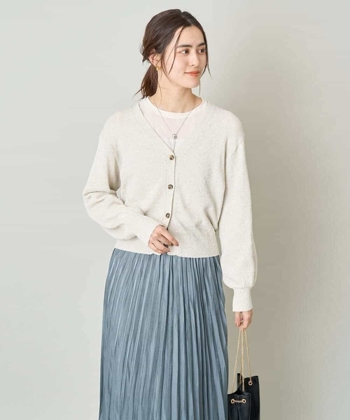 a.v.v（アーヴェヴェ）の「ショートニットカーディガン（カーディガン/ボレロ・レディース・アイボリー/オレンジ・40/36/38）」の10枚目の写真