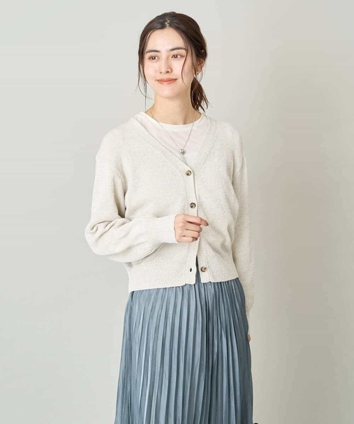 a.v.v（アーヴェヴェ）の「ショートニットカーディガン（カーディガン/ボレロ・レディース・アイボリー/オレンジ・40/36/38）」の12枚目の写真