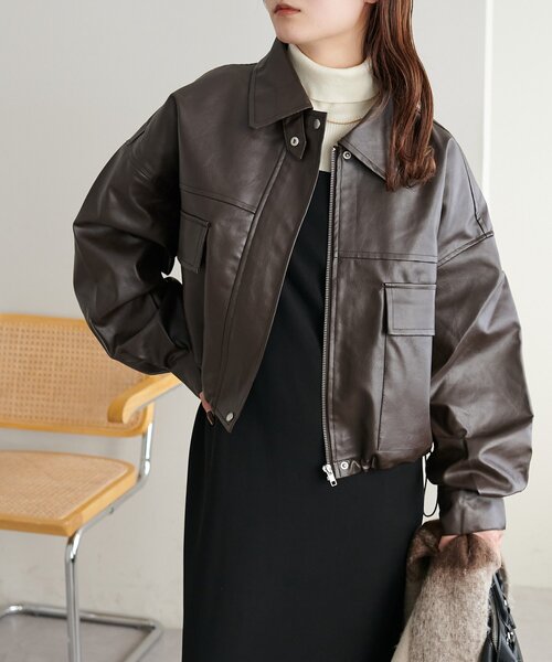 新色追加!/WEB限定】2WAYフェイクレザーブルゾン（ブルゾン）｜DISCOAT